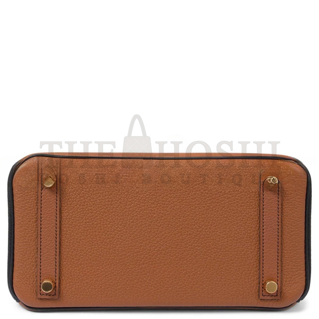 H**me5 BIRKIN 25 EPSOM GOLDEN BROWN AND BLACK GOLD BUCKLE 1380217481102 (25*18*13cm) Master Quality